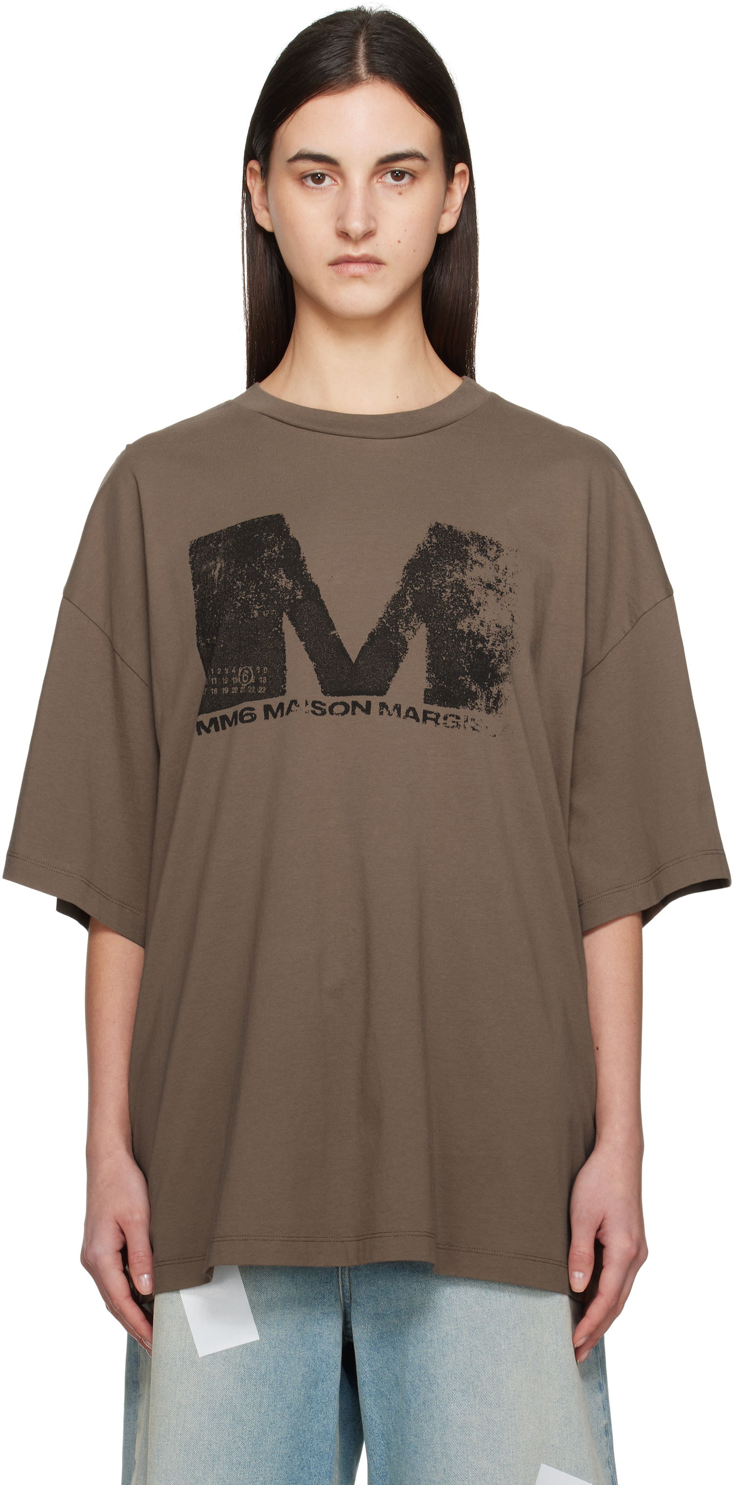 Tričko Maison Margiela MM6 Maison Margiela Sunbleached Logo T-Shirt Hnedá | S52GC0342 S24312, 0