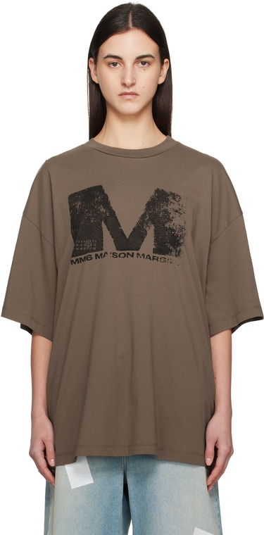 Tričko Maison Margiela MM6 Maison Margiela Sunbleached Logo T-Shirt Hnedá | S52GC0342 S24312, 0