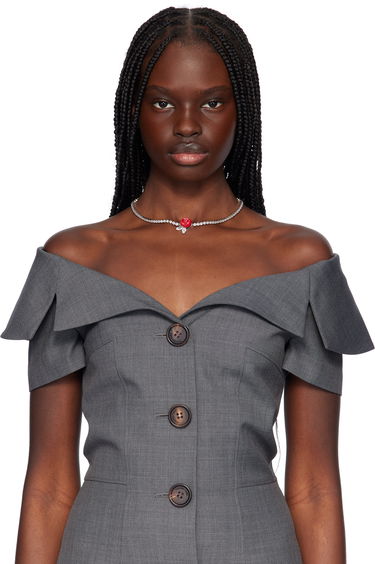 Náhrdelník SHUSHU/TONG YVMIN Edition Ceramic Rose and Crystal Choker Necklace Červená | 25649RED00NN, 1