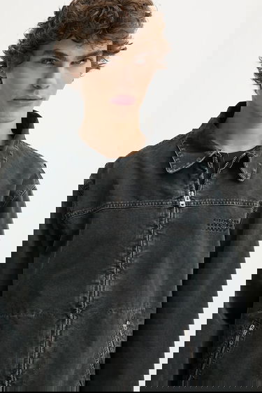 Bunda Maison Margiela Washed Denim Jacket Oversize Čierna | SH0AM0041, 3