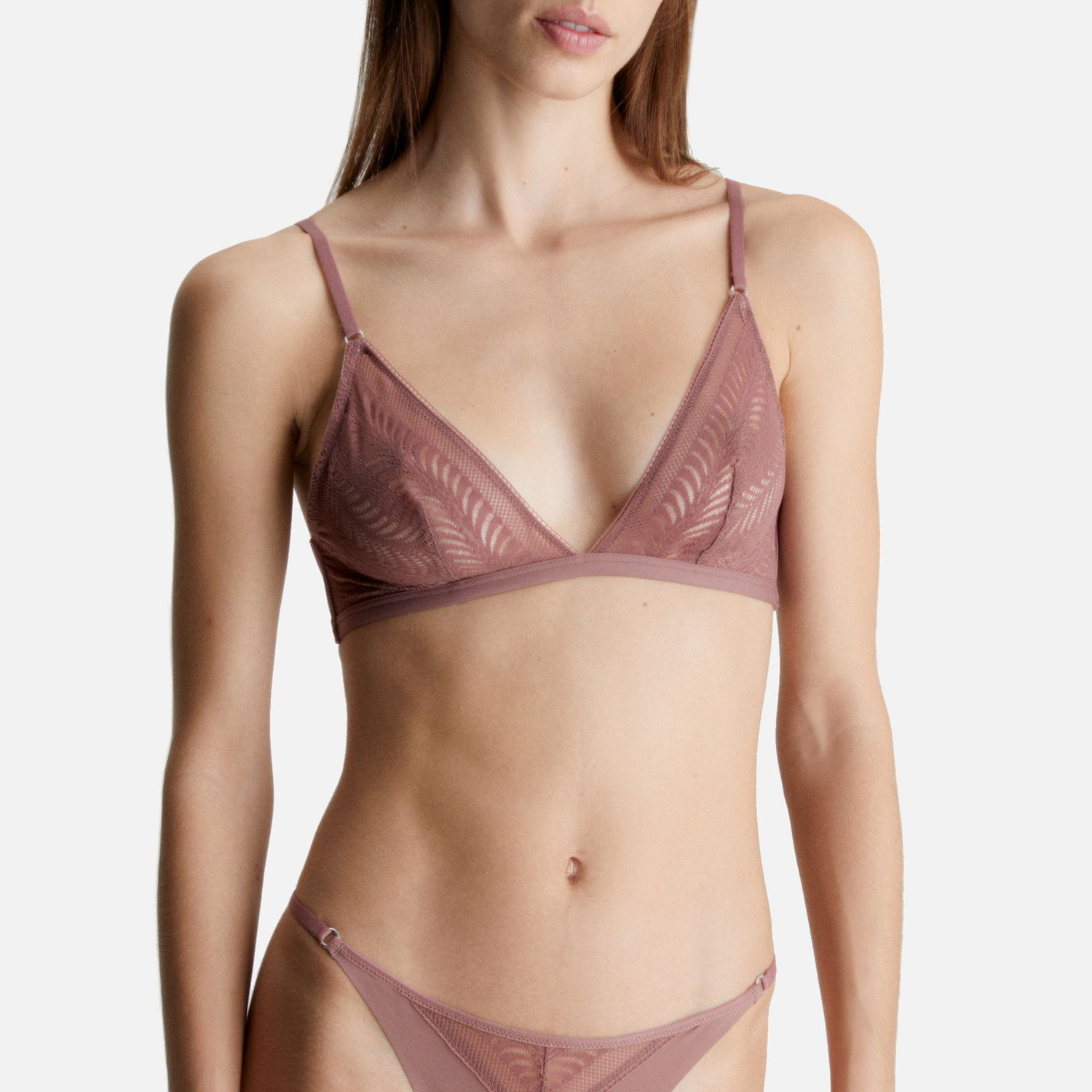 Spodná bielizeň a ponožky CALVIN KLEIN Sculpt Jersey and Lace Unlined Triangle Bra Béžová | 000QF7540ELKO, 1