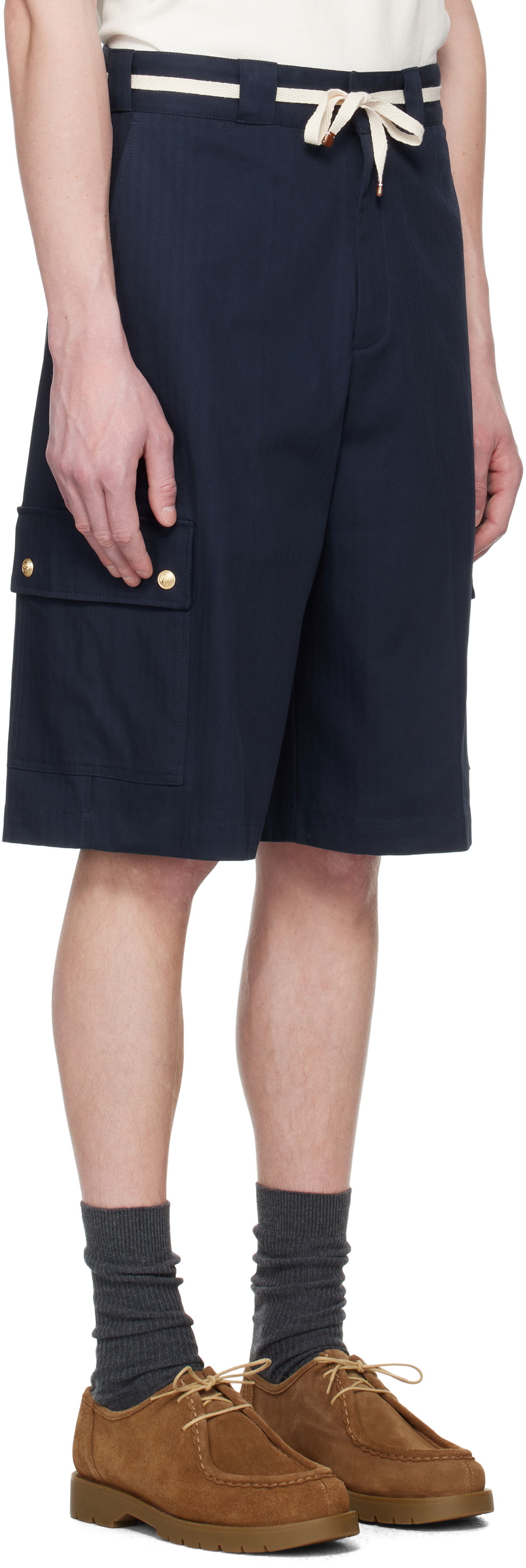 Šortky Drôle de Monsieur Drole De Monsieur 'Le Short Workwear Chevron' Shorts Navy | G-BS155-CO106-NY, 1