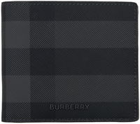 Black & Gray Check Bifold Coin Wallet