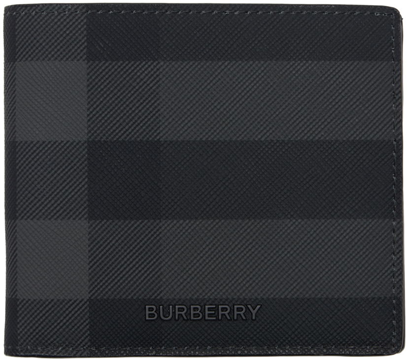 Peňaženka Burberry Black & Gray Check Bifold Coin Wallet Čierna | 8100529