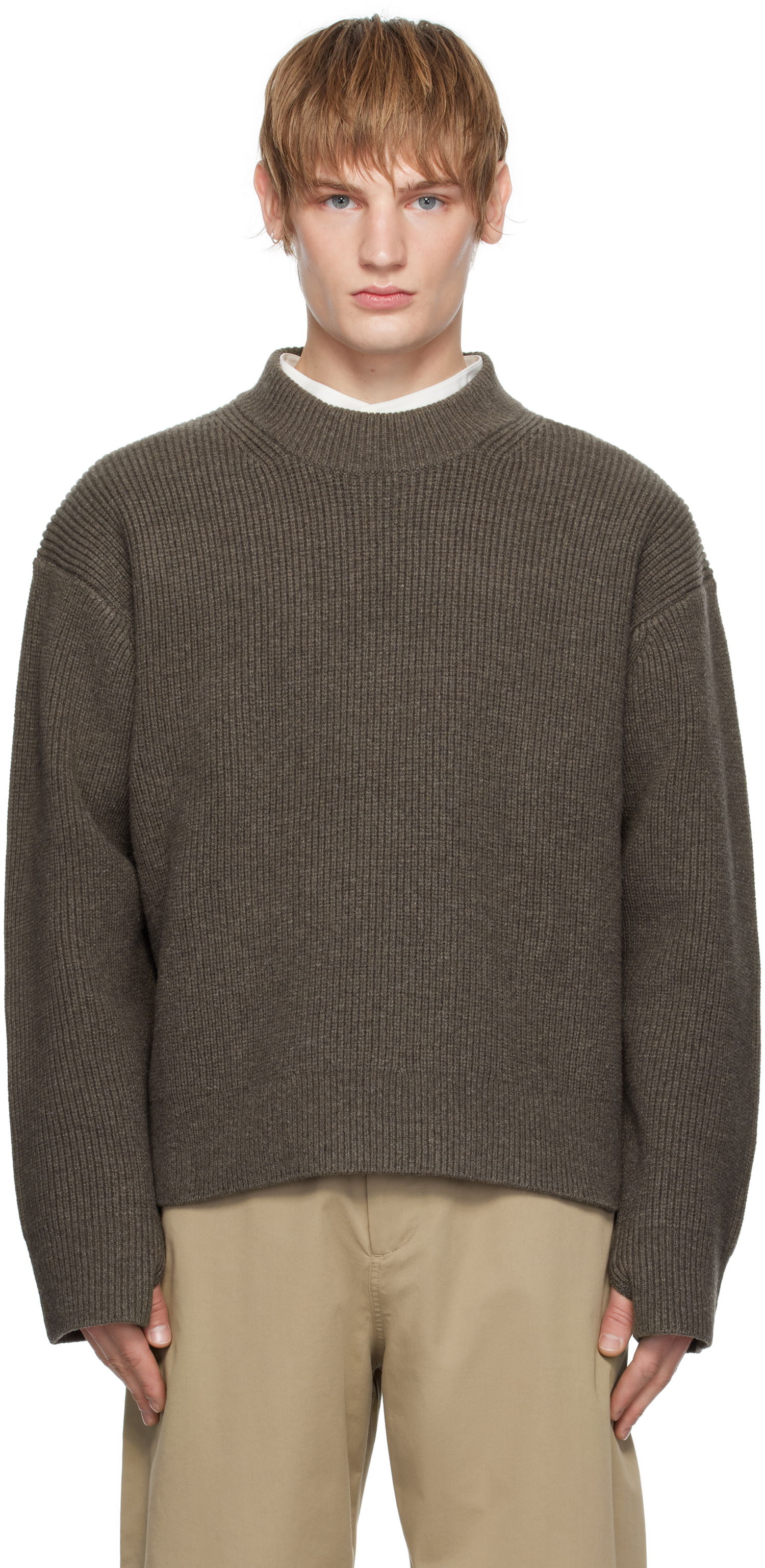 Sveter Studio Nicholson Studio Nicholson Voe Knit Sweater Hnedá | VOE SNM - 1292, 0