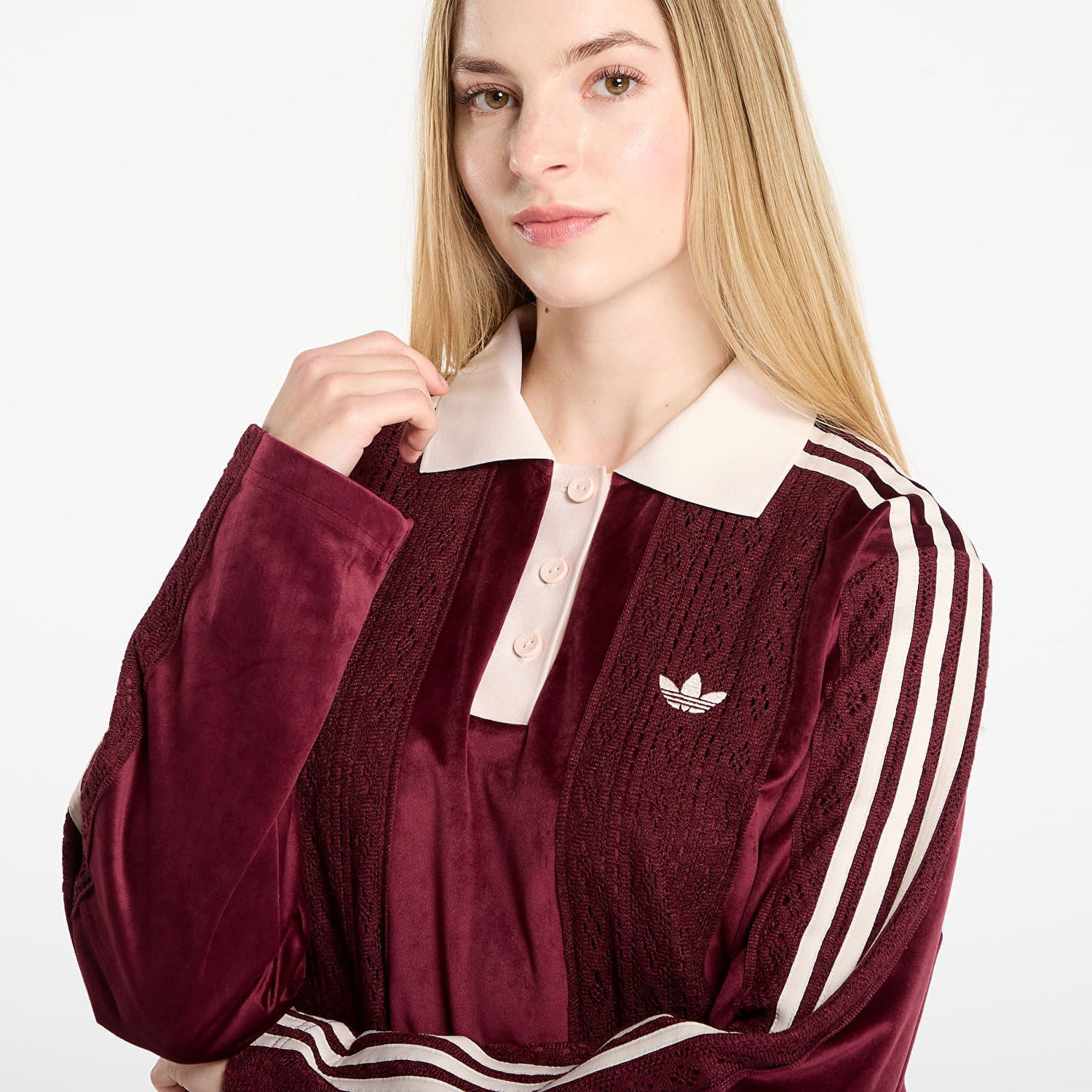 Polo tričko adidas Performance adidas Originals Winterized Long Sleeve Polo Vínová | KS7795, 1