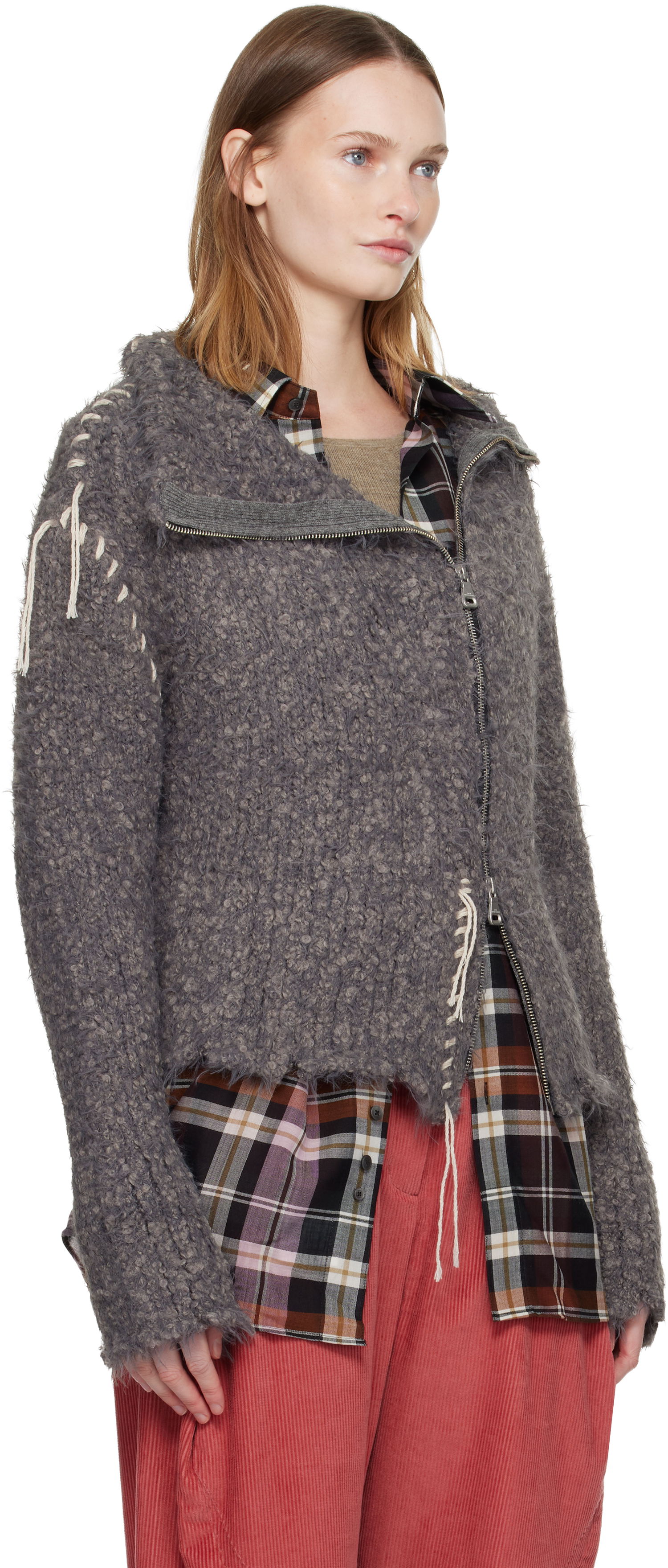 Bunda Andersson Bell Harlow Damaged Knit Jacket Šedá | atb1388w, 1