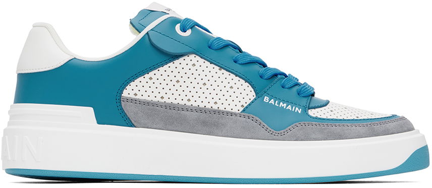 Oblečenie Balmain White & Blue B-Court Flip Sneakers Rôznofarebný | DM1VI349LPTN, 0