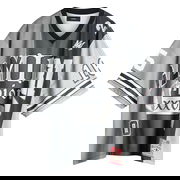 Spliced Oversized V-Neck Mesh Jersey with Champion XXVI Graphic