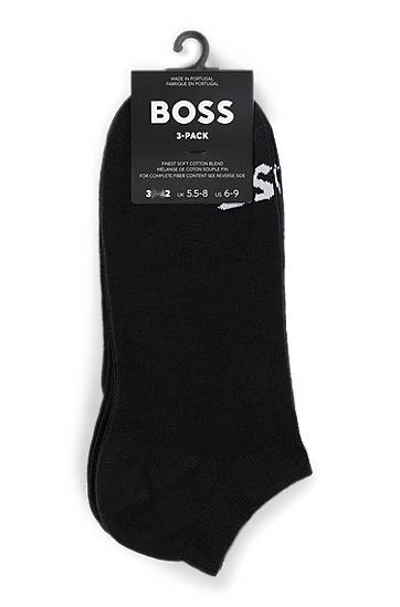 Ponožky BOSS BOSS Three-Pack of Ankle Socks with Contrast Logos Čierna | 50502073, 1