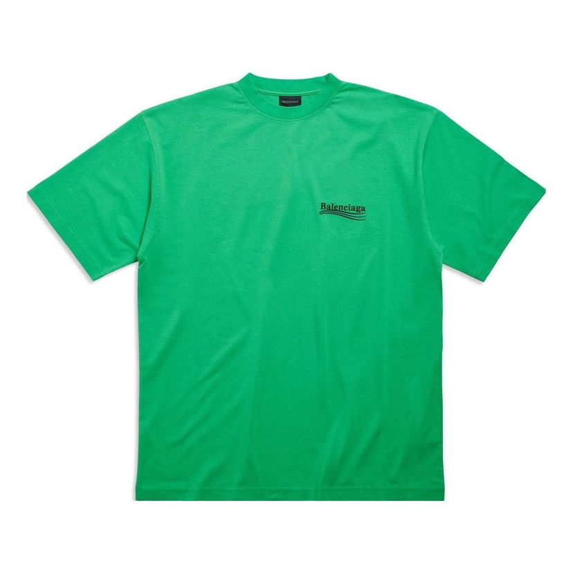 Tričko Balenciaga Political Campaign Large Fit T-Shirt Zelené | 641675TPVD33600
