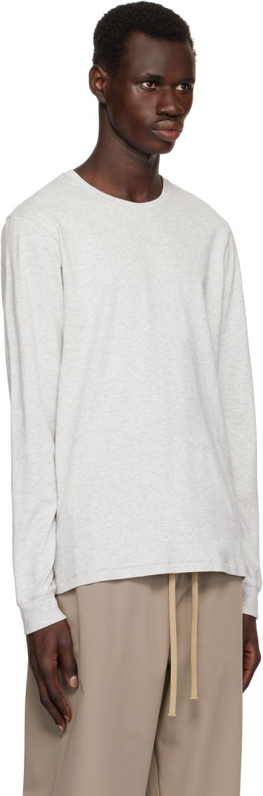 Tričko SKIMS SKIMS Cotton Classic Long Sleeve T-Shirt Šedá | LS-LST-6350M-LIGHT HEATHER GREY, 1
