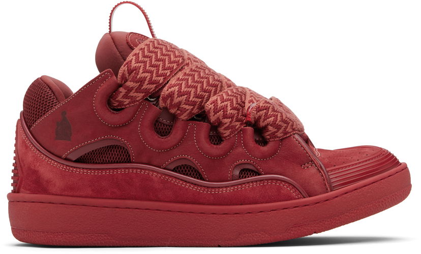 Tenisky a topánky LANVIN Red Curb Leather Sneakers Červená | FU-SKDK12-TOPS-E25