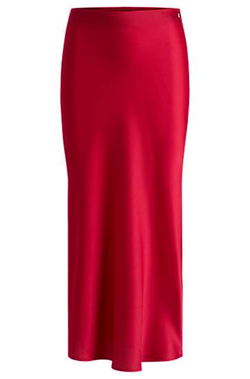 Sukňa BOSS Hammered Satin Midi Skirt Červená | 50522650, 0
