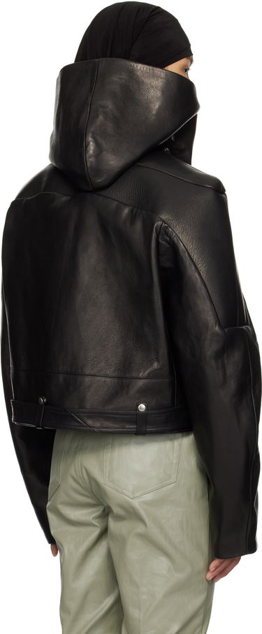 Bunda Rick Owens Rick Owens Hollywood Hooded Stooges Leather Jacket Čierna | RR01E5703 LNV, 2