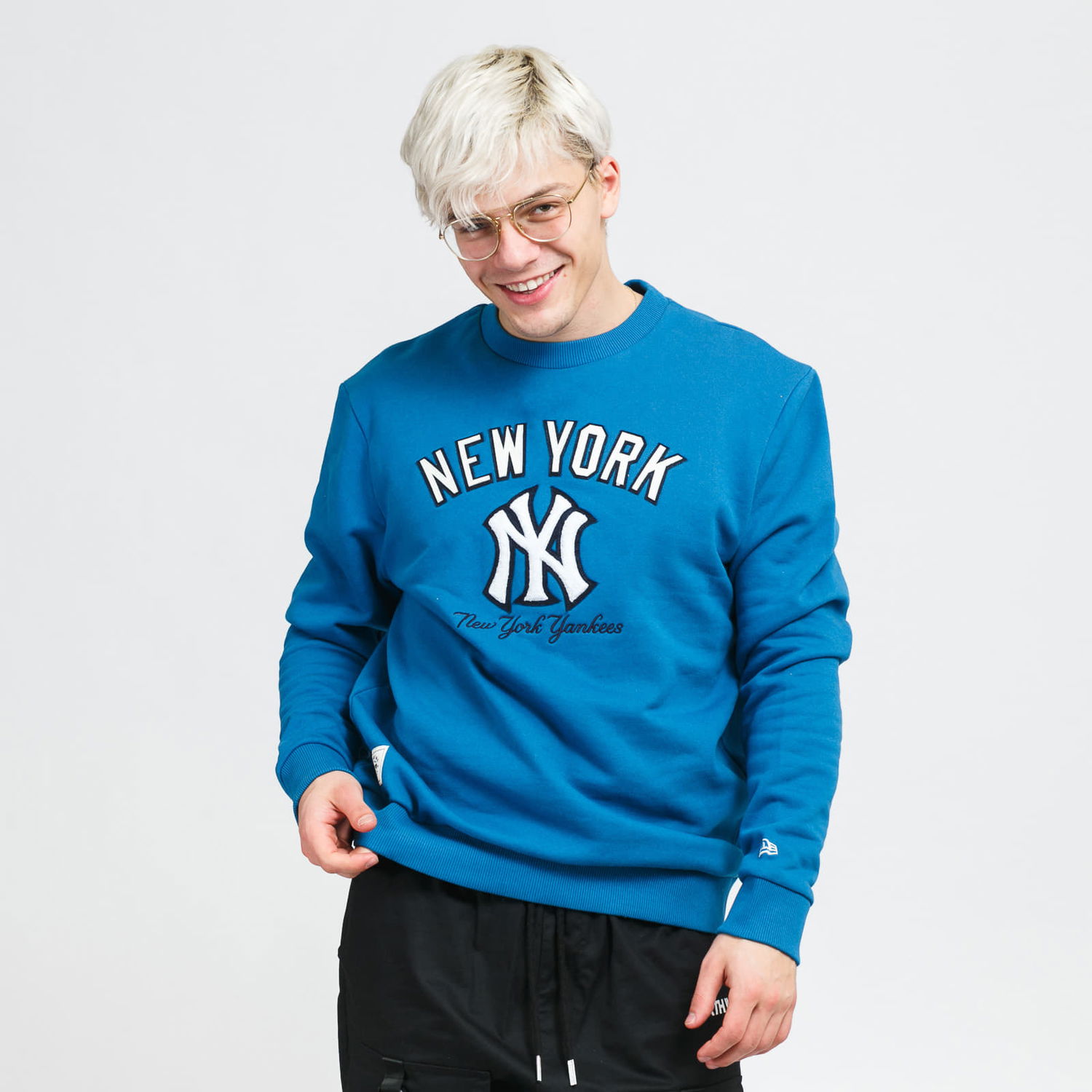 Mikina New Era MLB Heritage Crew Fleece NY Modrá | 12869878, 0