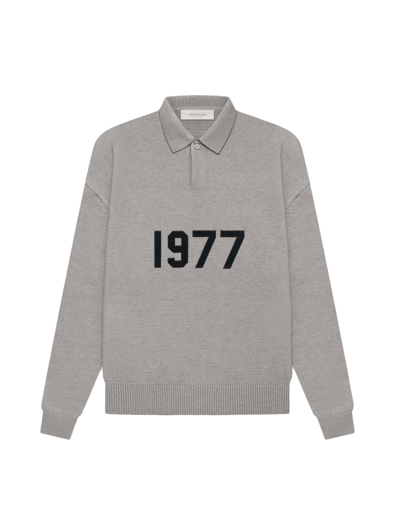 Polo tričko Fear of God Essentials Knit L/S Polo Dark Oatmeal Šedá | 192BT212181F, 0