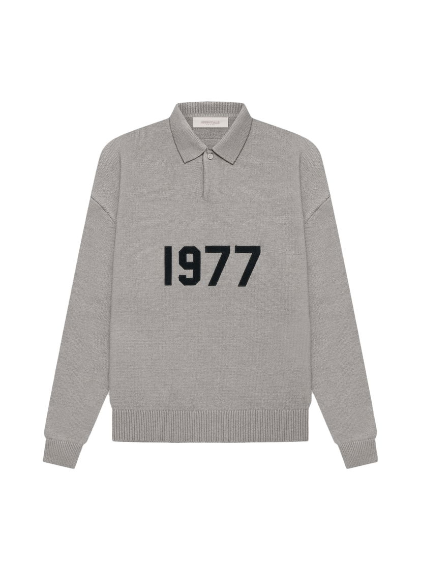 Polo tričko Fear of God Essentials Knit L/S Polo Dark Oatmeal Šedá | 192BT212181F