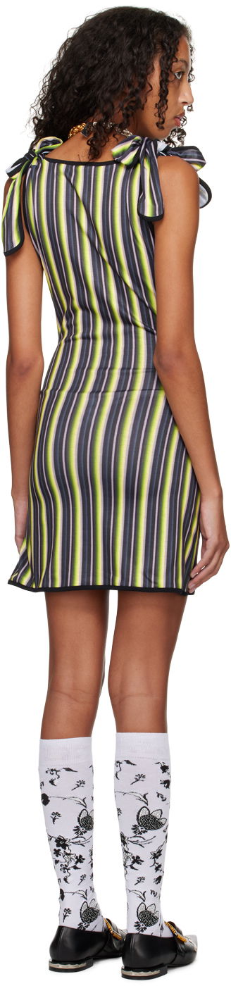 Šaty Chopova Lowena Striped Lace-Up Minidress Zelené | 1285, 2