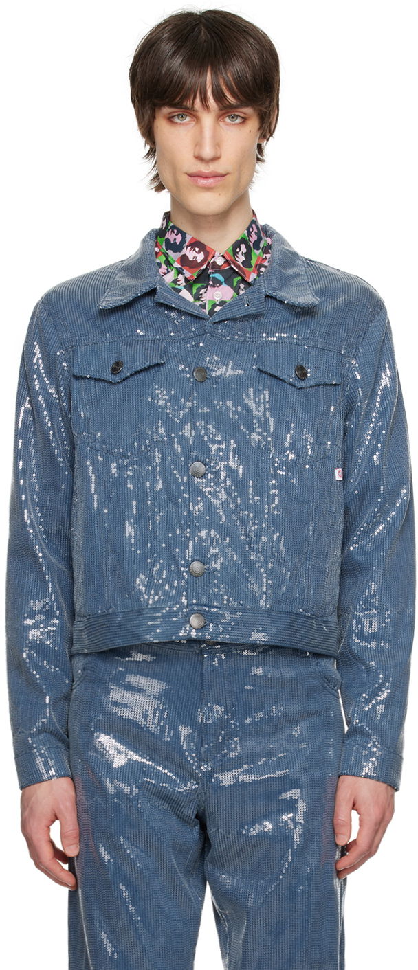 Bunda Charles Jeffrey Loverboy Sequined Denim Jacket Modrá | 44010503, 0