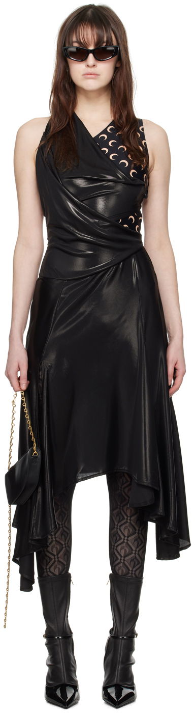Šaty Marine Serre Draped Midi Dress Čierna | WDR243, 0