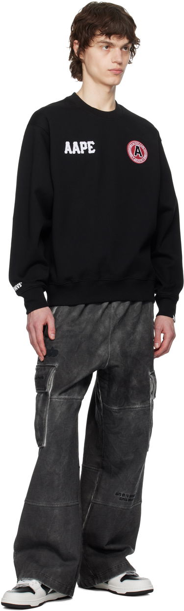 Mikina AAPE by A Bathing Ape AAPE by A Bathing Ape Logo Patch Crewneck Sweatshirt Čierna | AAPSWMC337XXNBKX, 3