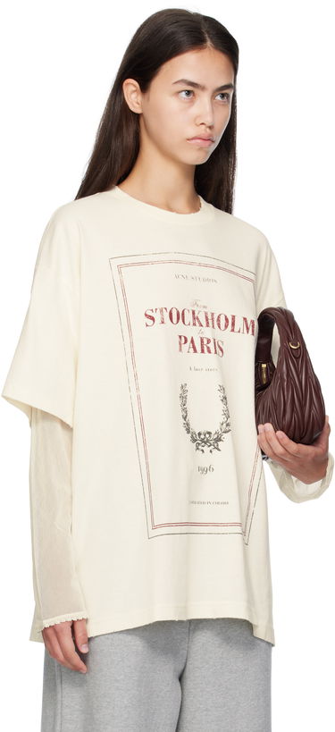 Tričko Acne Studios Acne Studios Layered Print T-Shirt Béžová | AL0496-, 1