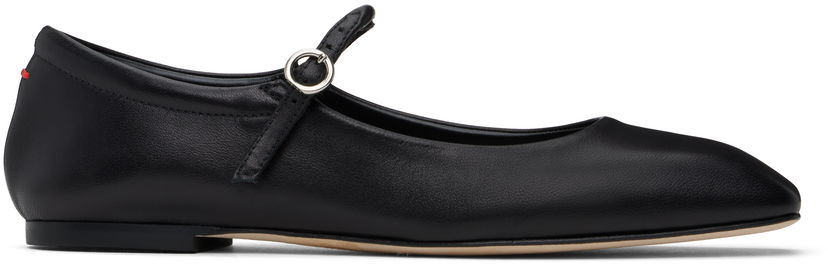Oblečenie Aeyde Aeyde Uma Leather Mary-Jane Ballerina Flats Čierna | A11-FL-RAZS8MFL-0122-800-007