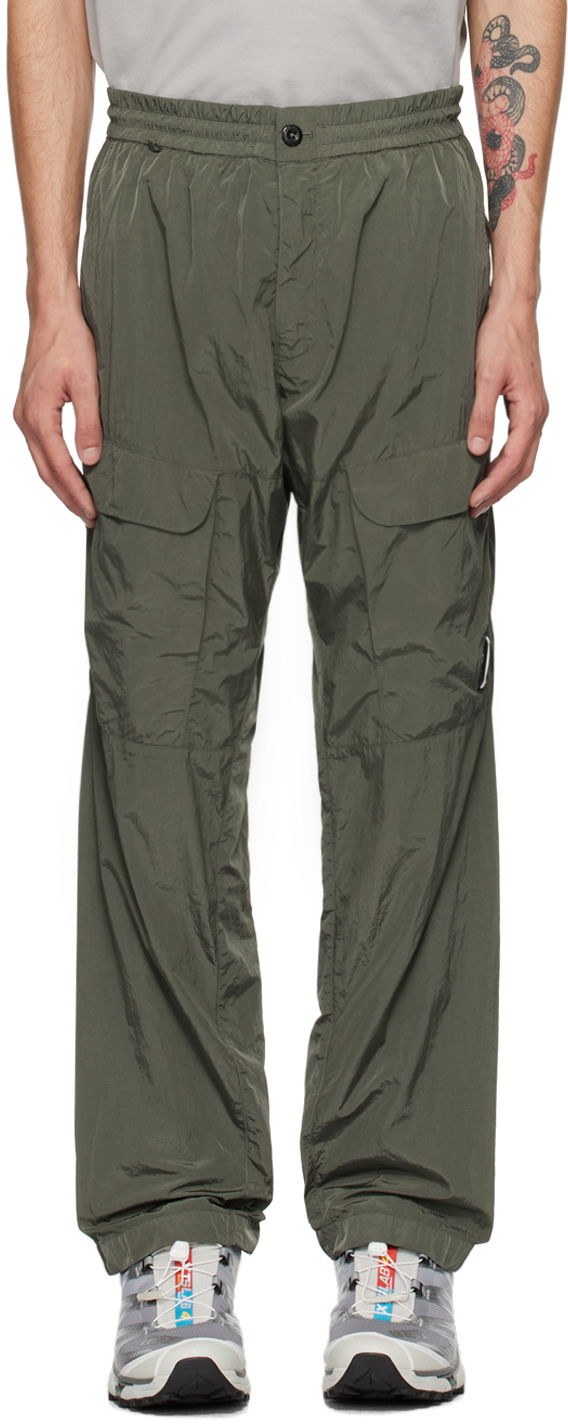 Green Garment-Dyed Cargo Pants