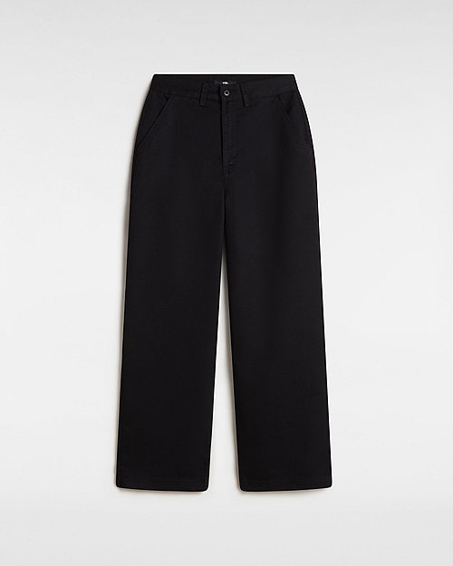 Nohavice Vans Palmer Wide Leg Chino Trousers, Size 22 Čierna | VN000HGKBLK, 0