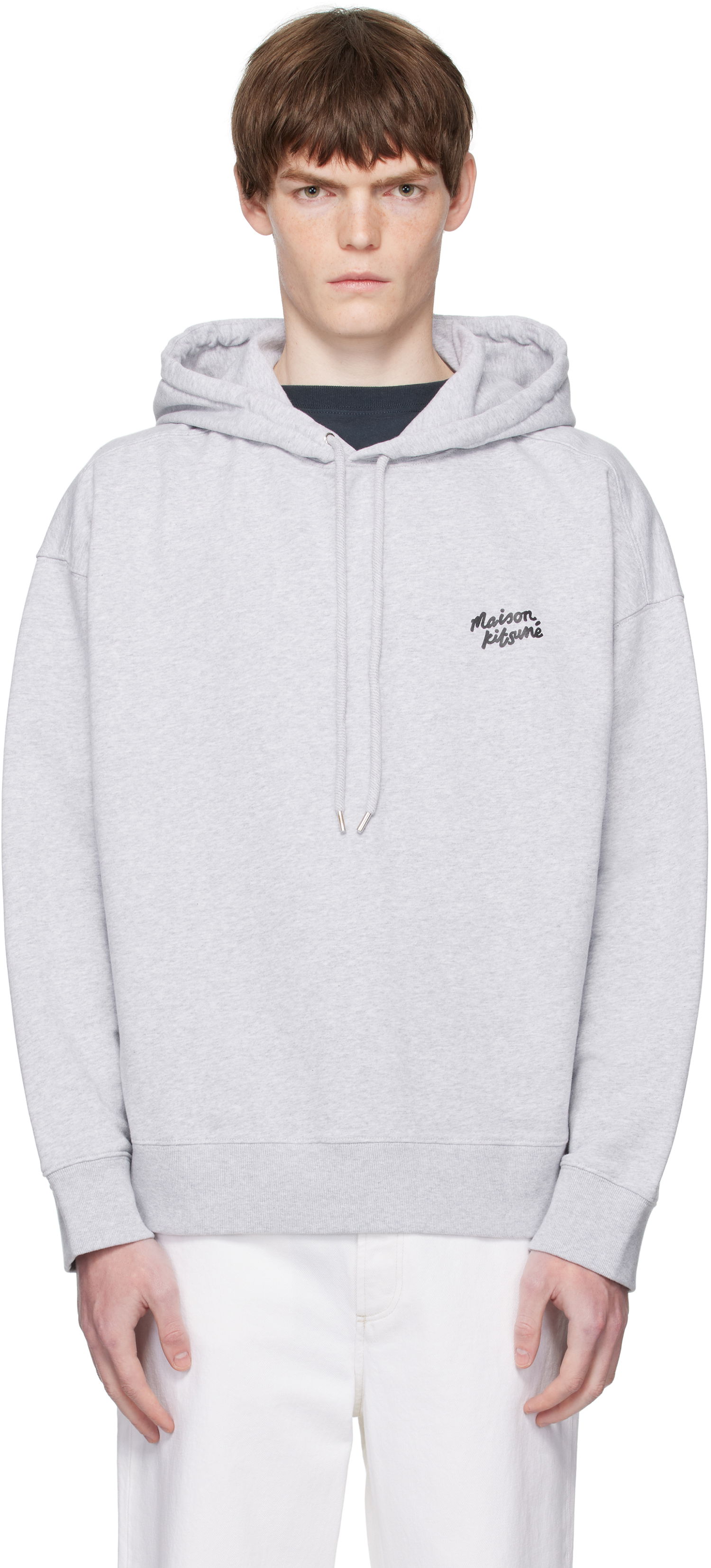 Mikina MAISON KITSUNÉ Maison Kitsuné Handwriting Oversize Hoodie Šedá | PM00704KM0340, 0