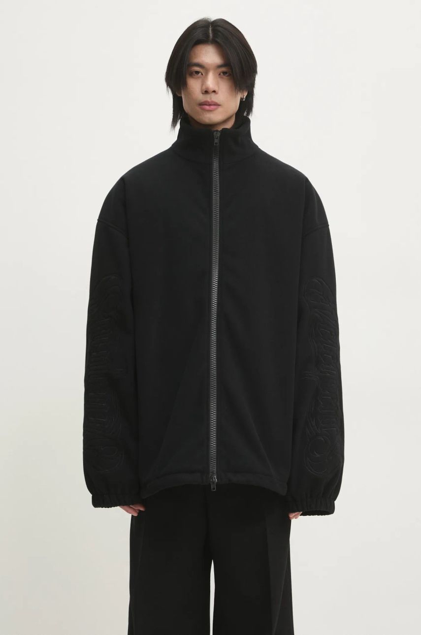 Mikina VETEMENTS VETEMENTS Metal Sleeves Fleece Oversize Jacket Čierna | UA66JA380B, 0