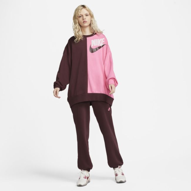 Sportswear Over-Oversized Fleece Dance Sweatshirt - Red