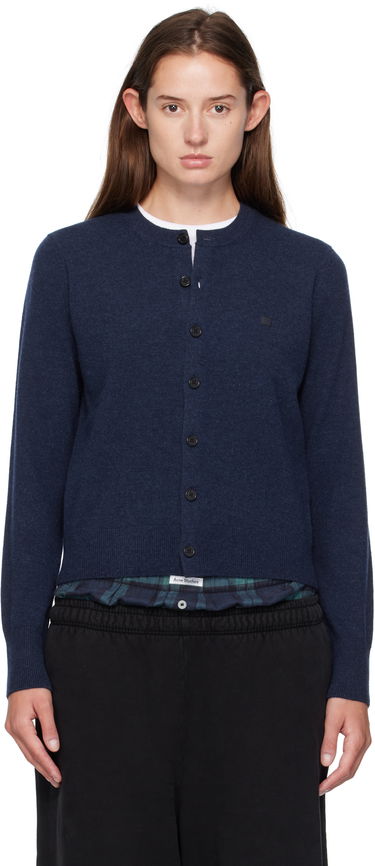 Sveter Acne Studios Fitted Yak Wool Cardigan Navy | A60634-, 0