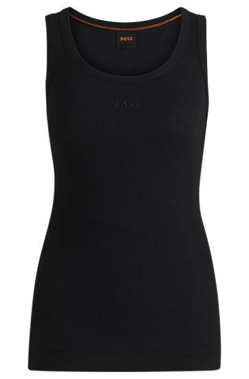 Tielko BOSS BOSS Slim-Fit Ribbed Vest Čierna | 50504245