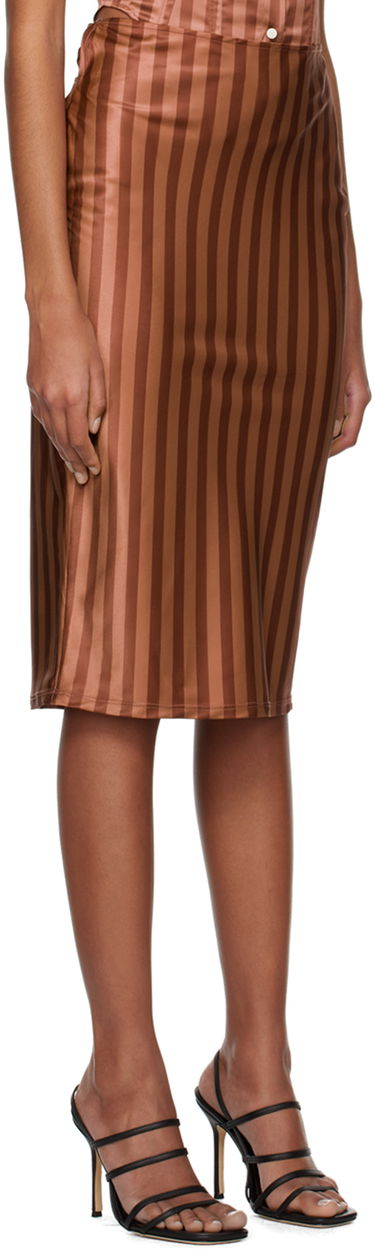 Sukňa Miaou Miaou Work Capsule Verona Striped Midi Skirt Hnedá | 4033SS3DVC, 1