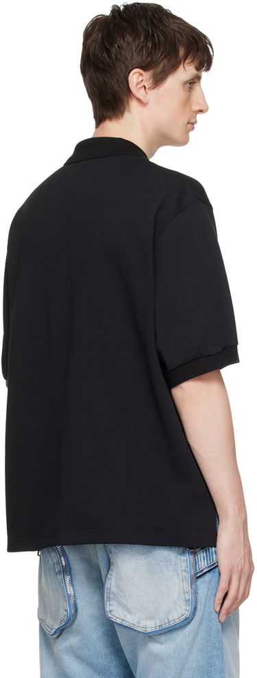 Polo tričko We11done Logo-Appliquéd Cotton-Jersey Polo Čierna | WD-TT1-22-537-U-BK, 2