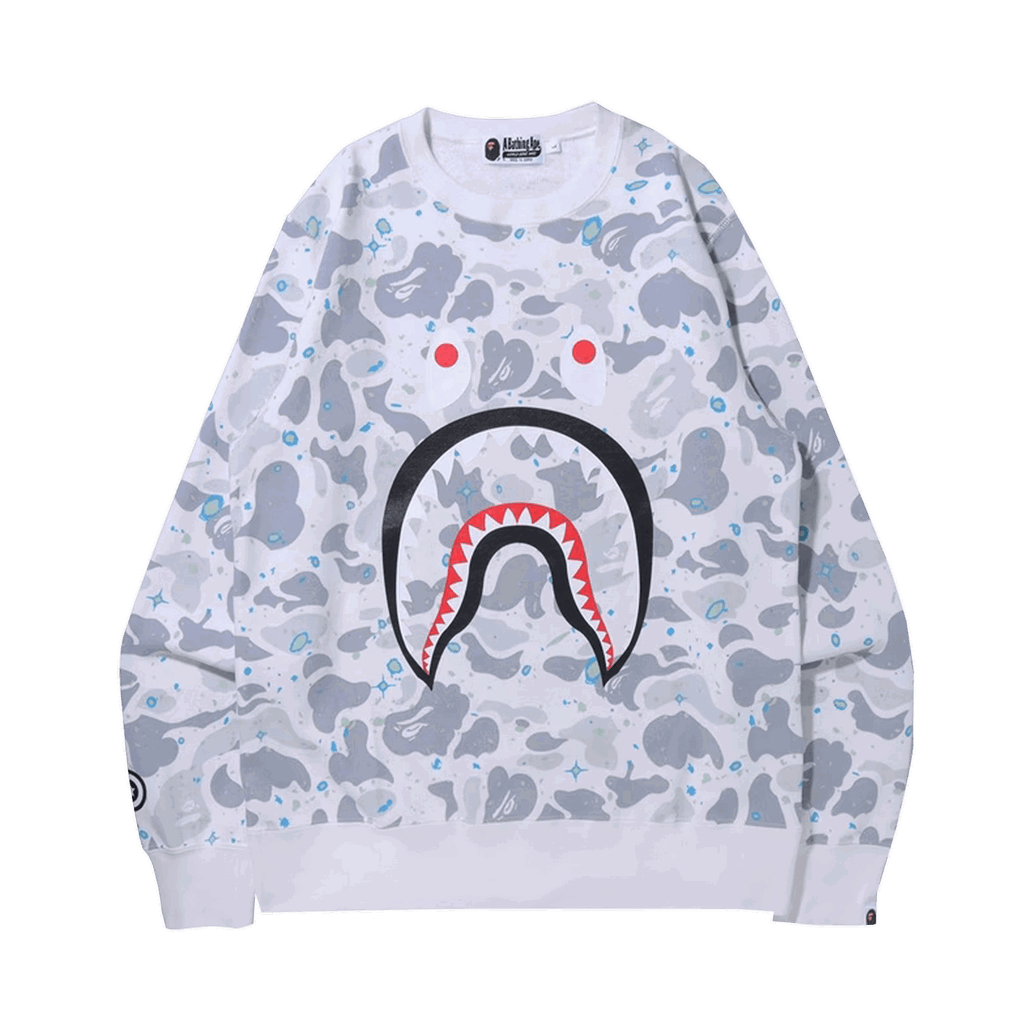 Sveter BAPE Space Camo Shark Crewneck Biela | 1H80 113 003 WHITE, 0