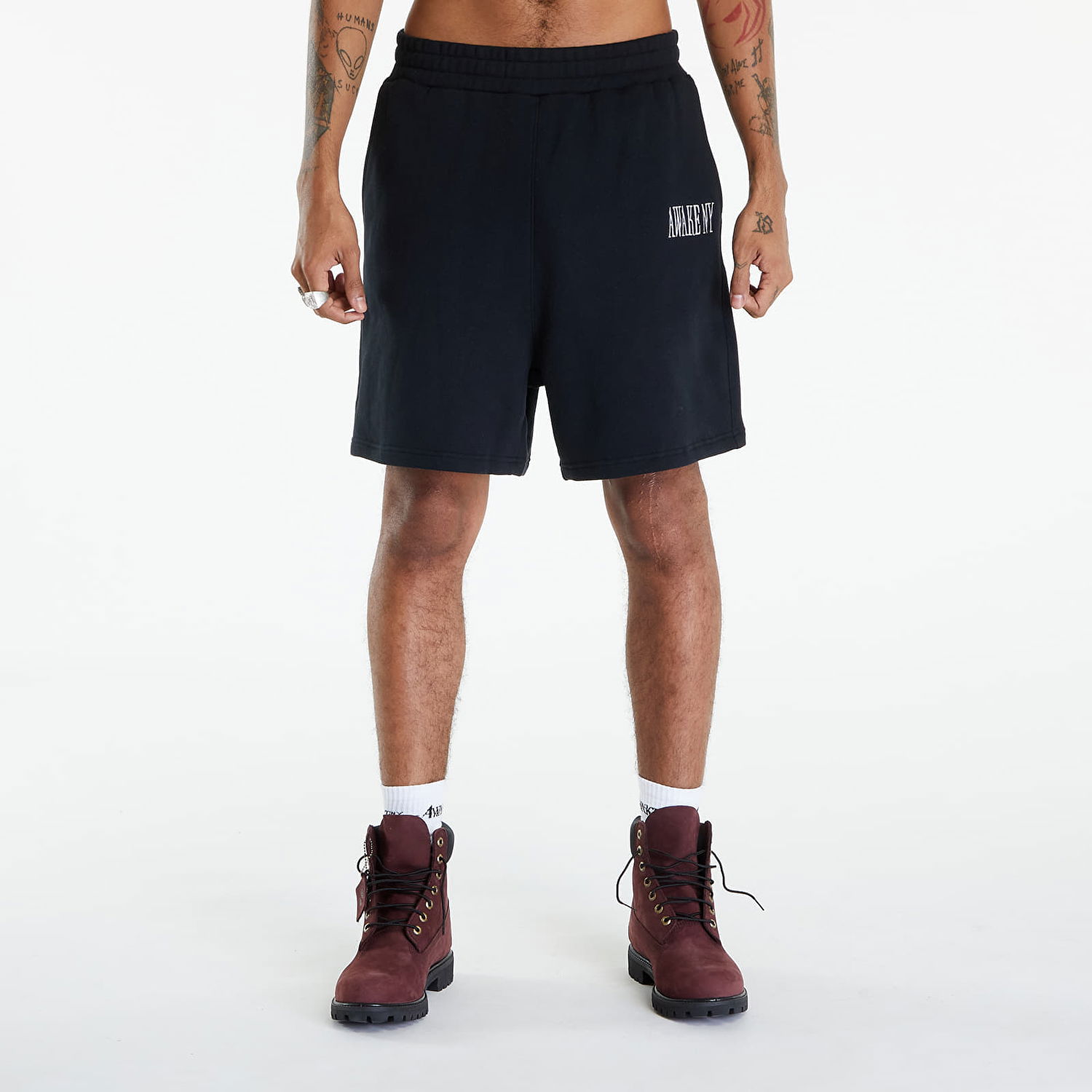 Šortky Awake NY Spire Logo Embroidered Sweatshort Black Čierna | AWK-SP24-PA006-BLK, 0