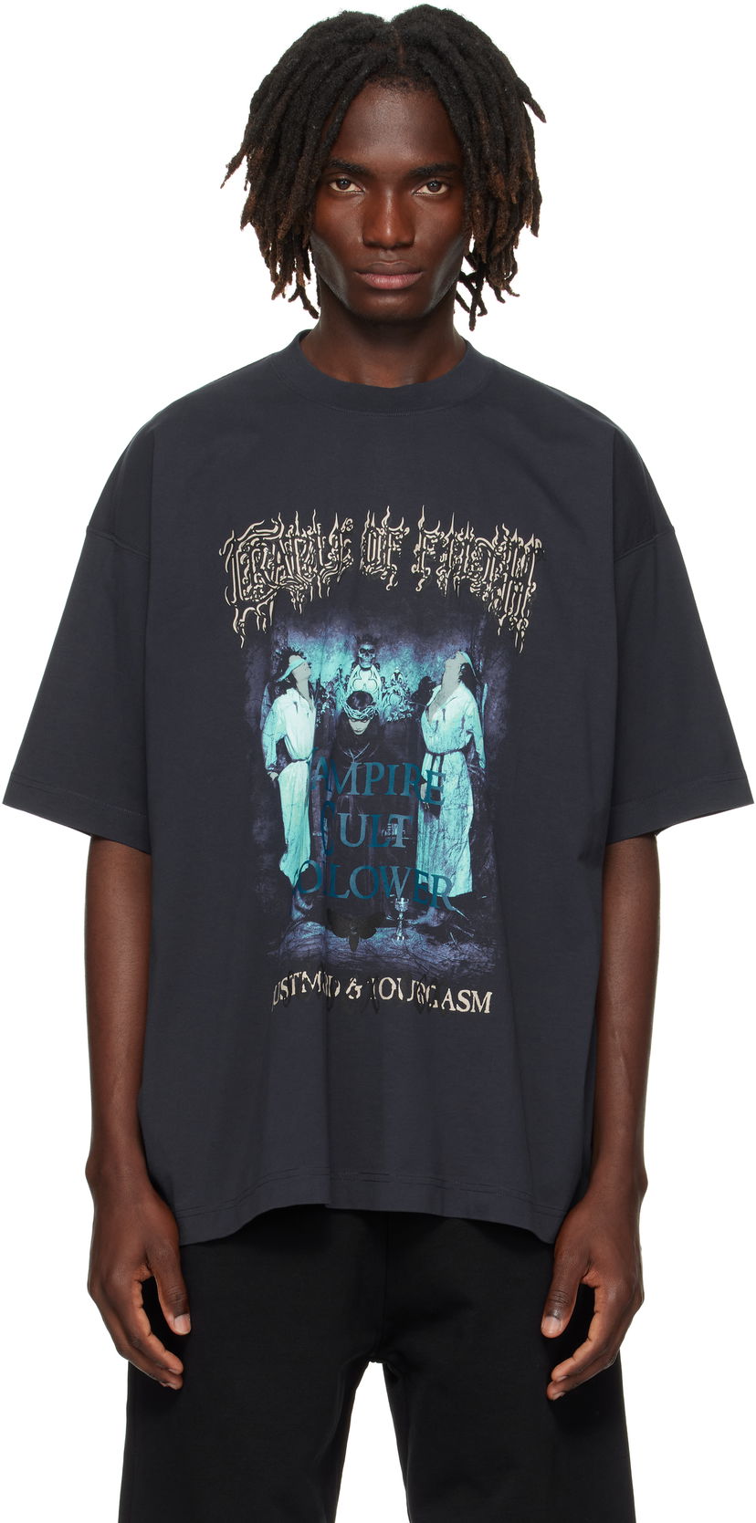 Tričko VETEMENTS Vetements Cradle of Filth 'Vampire Cult' Oversized Graphic T-Shirt Čierna | UCF76TR700N