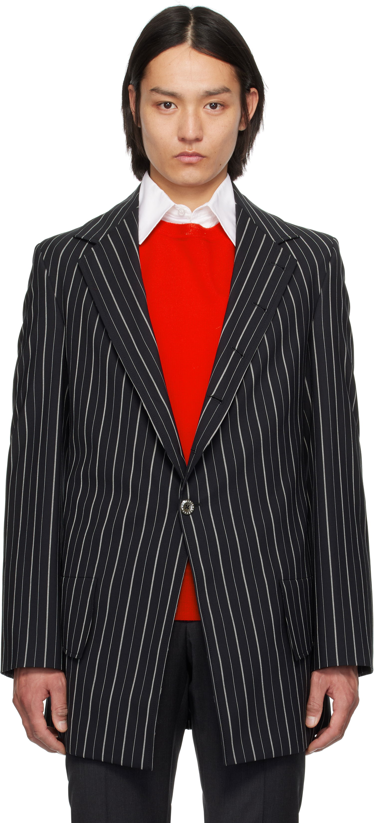 Bunda Vivienne Westwood Vivienne Westwood Pinstripe DL Blazer Čierna | 2301001Y-W0123-, 0