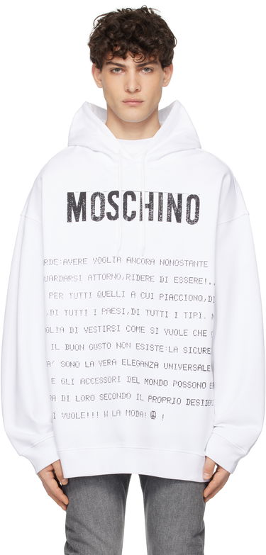 Mikina Moschino Moschino Message Hoodie Biela | 251ZZA170702281001, 0