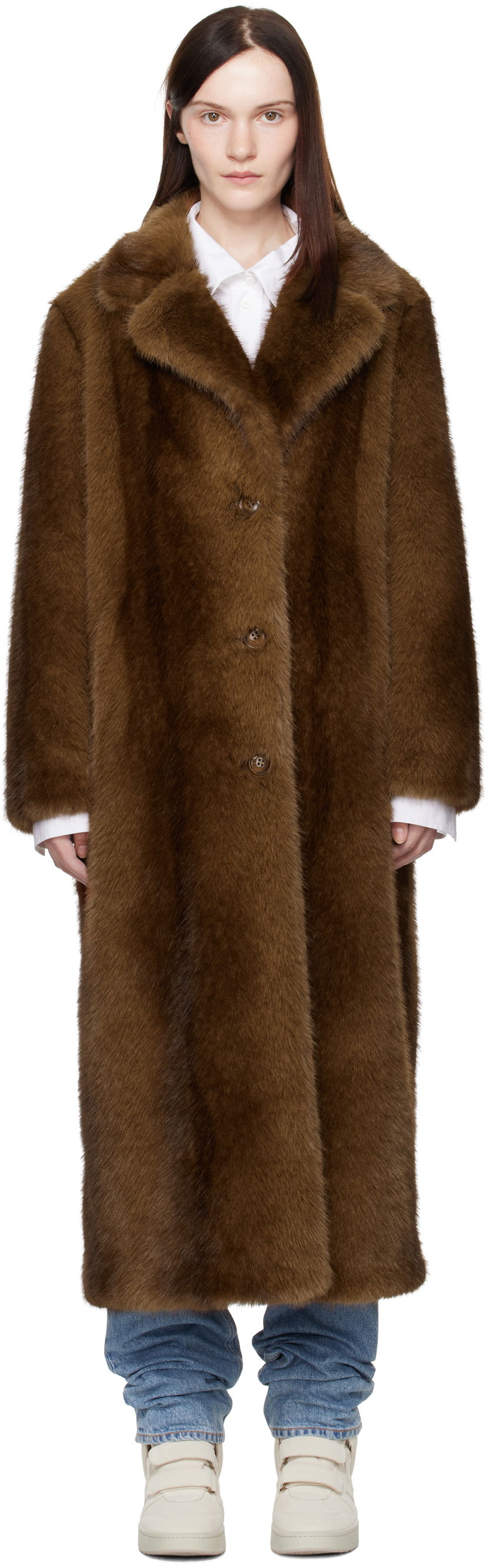 Kabáty STAND STUDIO Nora Faux-Fur Coat Hnedá | 66410-9019