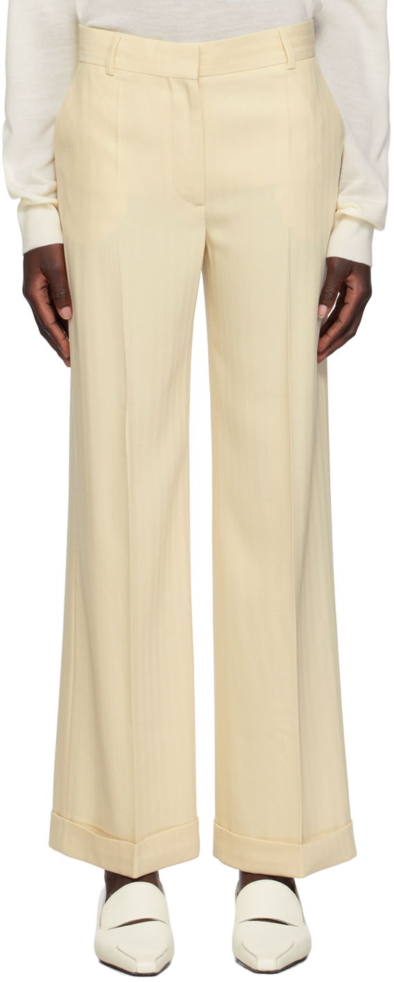 Nohavice TOTEME TOTEME Tailored Wide Leg Trousers Béžová | 233-2039-266, 0
