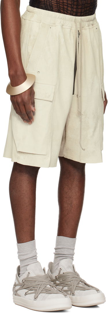 Šortky Rick Owens Rick Owens Hollywood Cargobela Leather Cargo Shorts Béžová | RU01E5360 LBA, 1