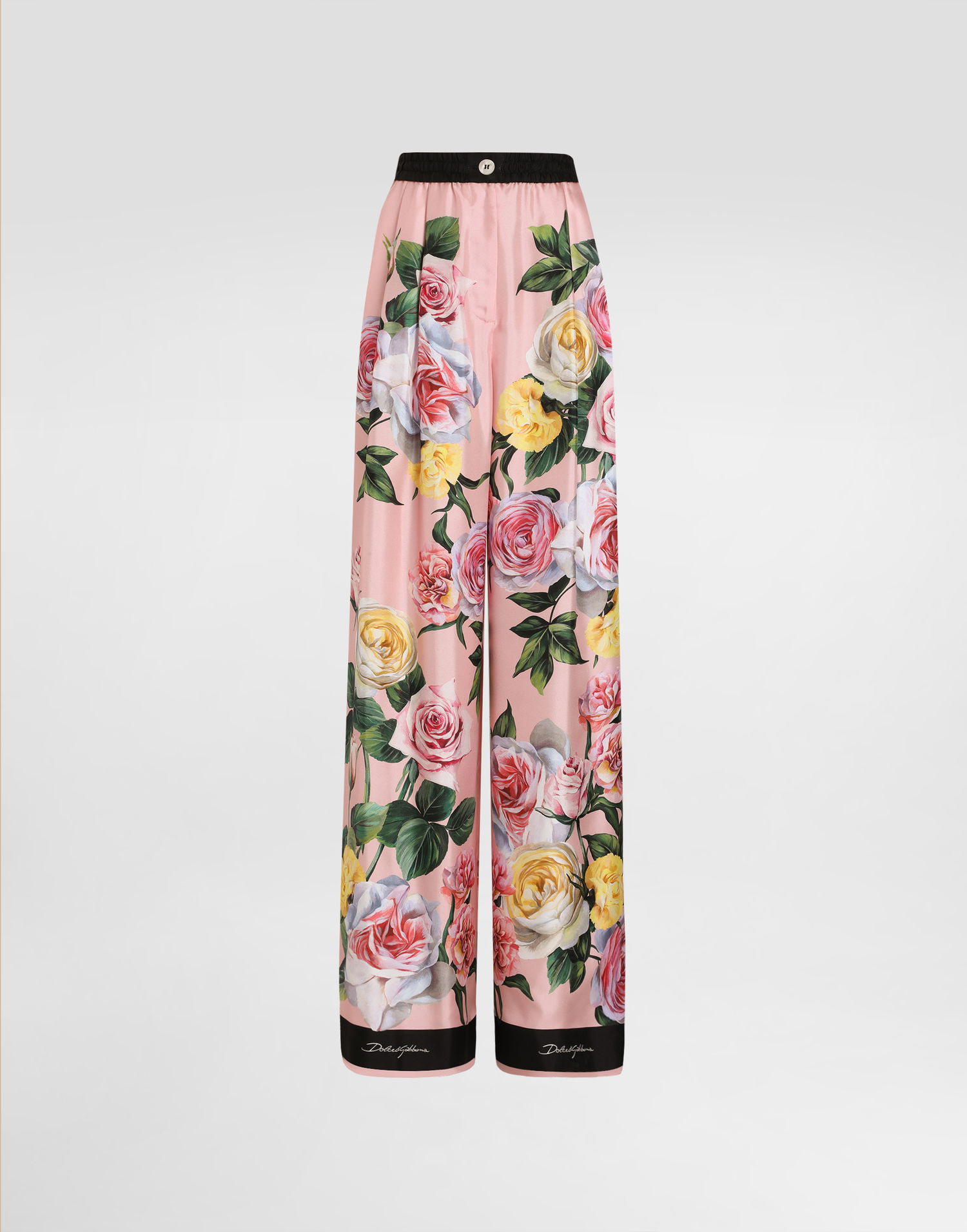 Pyžamo Dolce & Gabbana Dolce & Gabbana Silk Pajama Pants with Rose and Peony Print Ružová | FTCISTHI1W3HF5IY, 0
