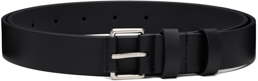 Opasok LANVIN Compagnon Rectangular Buckle Leather Belt Čierna | AM-BECCB4-VEBF-H25