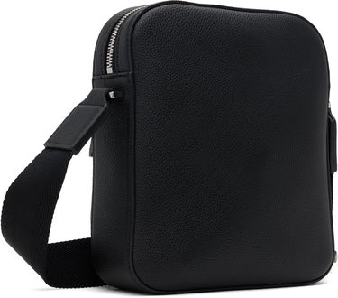 Taška cez rameno BOSS Textured Faux-Leather Mini Crossbody Bag Čierna | 50536196, 2