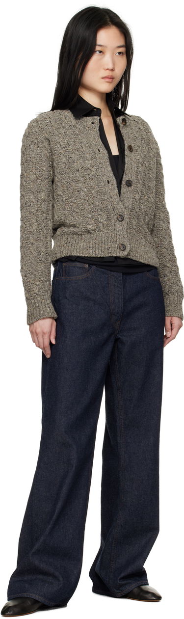 Sveter &Daughter &Daughter Donegal Cable Knit Cardigan Šedá | F2202M, 3
