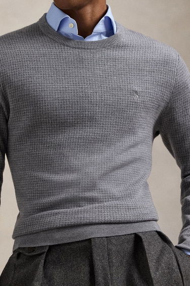 Sveter Polo by Ralph Lauren Textured Crew Neck Sweater Šedá | 710949280, 3
